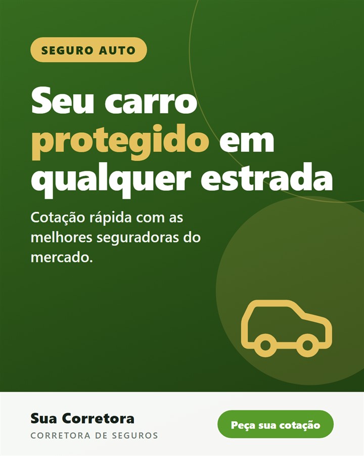 Exemplo de arte de Seguro Auto para redes sociais