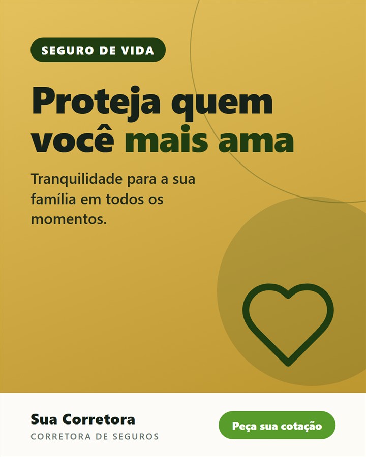 Exemplo de arte de Seguro de Vida para redes sociais